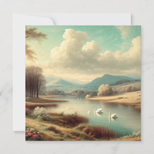 Zwanen bij de Lake Birthday Invitation