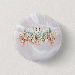 Zwanen Bruiloftservetten Ronde Button 3,2 Cm