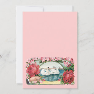 Zwanen en Rozen Custom Invitation Sjabloon Kaart