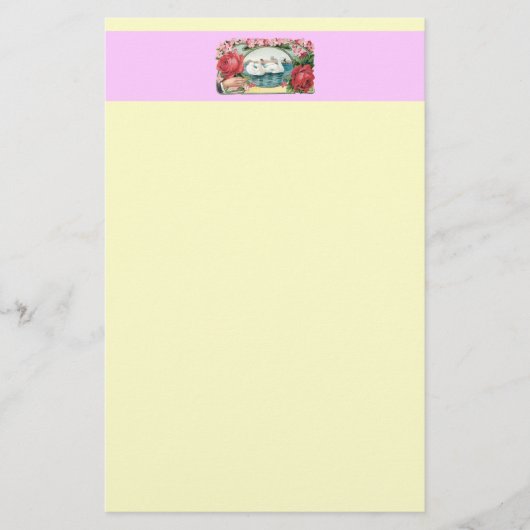 Zwanen en Rozen kunst Stationery Briefpapier (Voorkant)