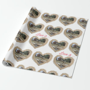 Zwanen harten cadeaupapier