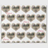 Zwanen in hart cadeaupapier (Vlak)