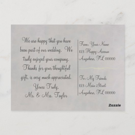 Zwanen in Liefde ~ Briefkaart / Uitnodigingen (Achterkant)