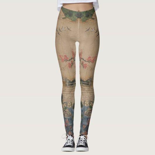 Zwanen in vlucht leggings (Voorkant)