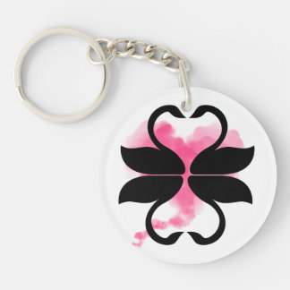 Zwanen liefde acrylen sleutelhanger
