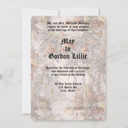 Zwanen onder Roos tuin Kaart (Voorkant)