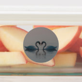 Zwanen op het meer labels (Aangebracht)