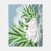 Zwanen op het water fleece deken (Voorkant)