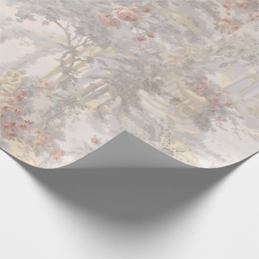 zwanen tussen ruïnes patroon cadeaupapier (Hoek)