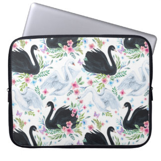 Zwanenmeer: Waterverf pastelpatroon. Laptop Sleeve