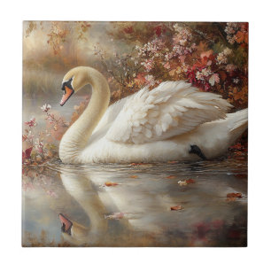 Zwanenpastel Autumn Foliage Painting Tegeltje
