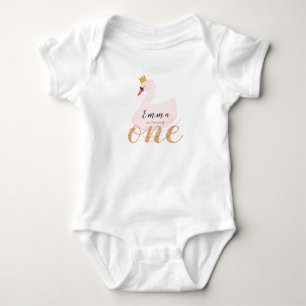 Zwanenprinses Roze Meisje 1e Verjaardag Romper