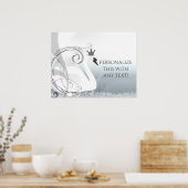 Zwanenprinses Zilver & Witte Elegante Aangepaste F Poster (Keuken)