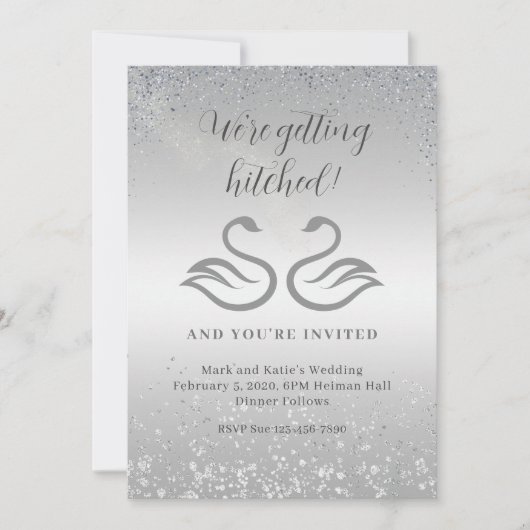 Zwanensilhouettes in het midden en diamantregen in kaart (Voorkant)