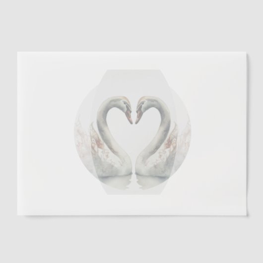 zwanenvellum-overlay-papier vellum uitnodigingen (Voorkant)
