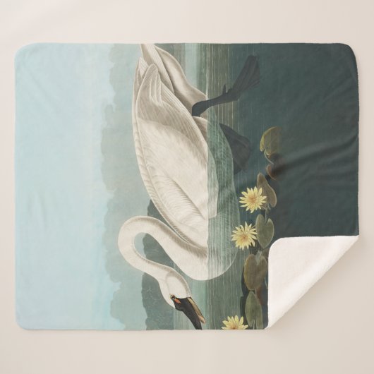 zwanenvogel witwaterzwanen sherpa deken (Voorkant (horizontaal))