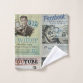 Zwangdoeksets Sociale media Bad Handdoek (Wasdoekje)