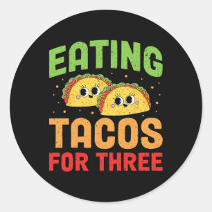 Zwanger eten taco's voor drie tweeling zwangerscha ronde sticker