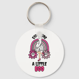 Zwanger Ghost Pink verwacht een klein boek Sleutelhanger