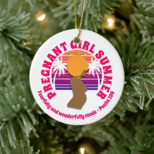 ZWANGER MEISJE ZOMER Christelijk Bijbelvers Keramisch Ornament