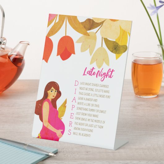 Zwanger Moeder Baby Shower Reclamebord Met Voetstuk (Insitu)
