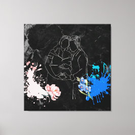 Zwanger paar canvas afdruk