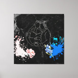 Zwanger paar canvas afdruk