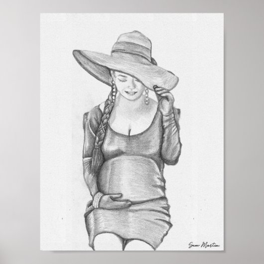 Zwanger Vrouw Schilderij Print (Voorkant)