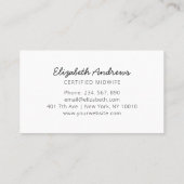 Zwanger Vrouw-simpel-modern visitekaartje (Achterkant)