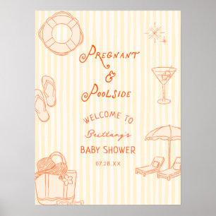 Zwanger & Zwembad Baby Shower Welkom Print