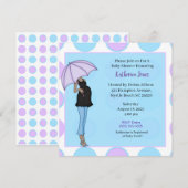 Zwangere Afrikaanse Amerikaanse makelaarnodiging Kaart (Voorkant / Achterkant)