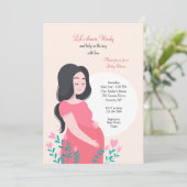 Zwangere Baby shower Kaart (Staand voorkant)