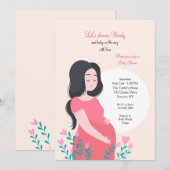 Zwangere Baby shower Kaart (Voorkant / Achterkant)