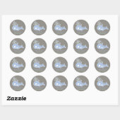 Zwangere blauwe Sticker van Baby shower met tweekl (Vel)