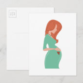 Zwangere dame aankondigingskaart (Voorkant / Achterkant)