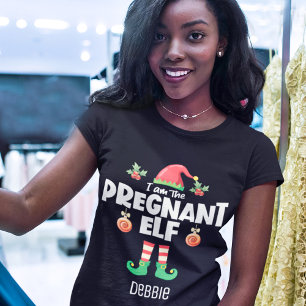 Zwangere elf familie die kerstmis met elkaar verge t-shirt