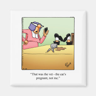 Zwangere kat Humor Magnet Magneet