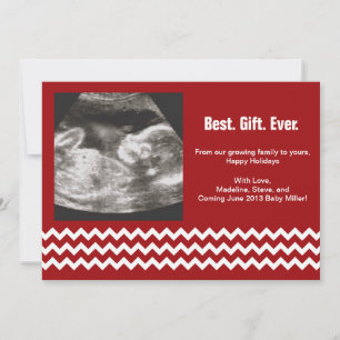 Zwangere kerstkaarten Ultrasound aankondigingen