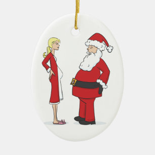 Zwangere kerstversiering - BLONDE Jelly Oval Keramisch Ornament