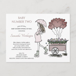 Zwangere mam Baby Sprinkle schok per post Uitnodiging Briefkaart