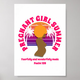 ZWANGERE MEISJE ZOMER Aangepaste christelijke teks Poster