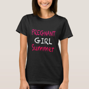 Zwangere Meisje Zomer Baby Aankondiging Zwangersch T-shirt