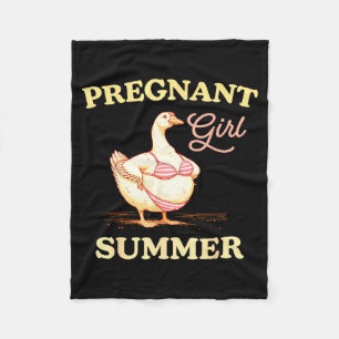Zwangere meisje zomer grappige baby aankondiging g fleece deken
