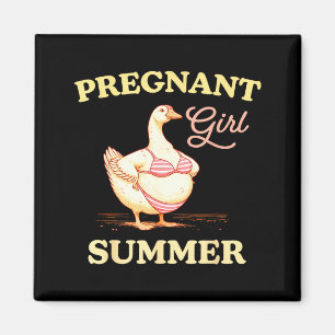 Zwangere meisje zomer grappige baby aankondiging g magneet