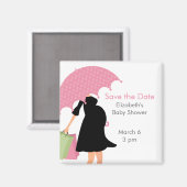 Zwangere Moeder Baby shower {roze} Magneet (Voorkant / Achterkant)