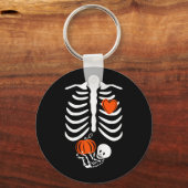 Zwangere Skelet Moeder Halloween Zwangerschap Sleutelhanger (Voorkant)
