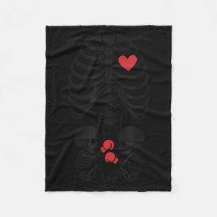 Zwangere Skelet Tweeling Halloween Skelet Boksen T Fleece Deken