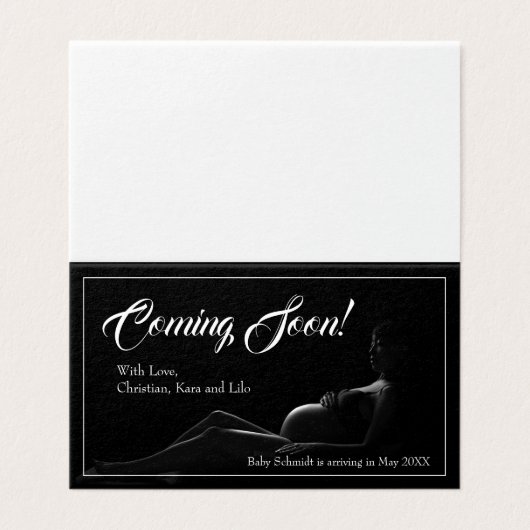 Zwangere vrouw - Binnenkort beschikbaar, aankondig Kaart (Buitenkant ongevouwen)