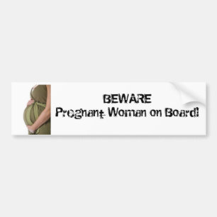 Zwangere vrouw bumpersticker