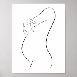 Zwangere vrouwen Lijn Kunst Modern Minimalistisch  Poster